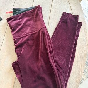 SPANX Rich Plum Velvet Leggings